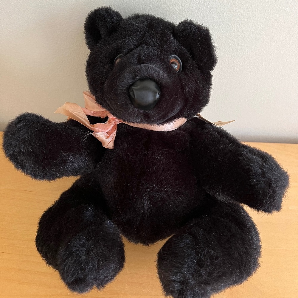 Original Tennessee Teddy Bear Factory Black Plush Stuffed Bear with Tags
